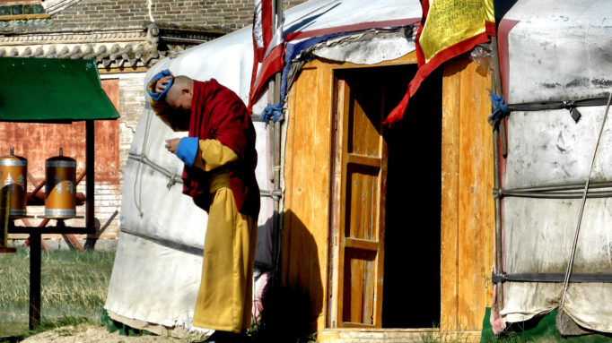 Morning cleansing, Erdene Zuu, Mongolia Monk MNG