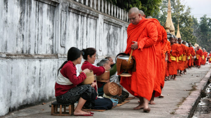 Monks collecting Alms, Luang Prabang, Laos alms Luang Prabang